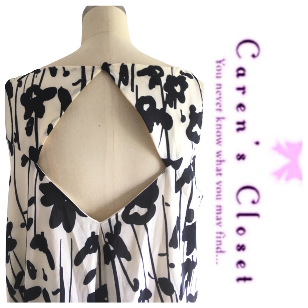 Philosophy Republic Black & Cream Abstract Flower Print Swing Dress - Picture 4 of 8